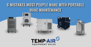 Custom graphic for a commercial blog post regarding routine portable HVAC maintenance guidelines.