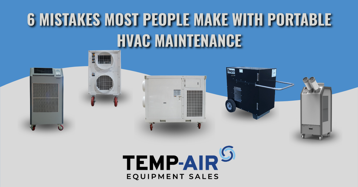 Custom graphic for a commercial blog post regarding routine portable HVAC maintenance guidelines.